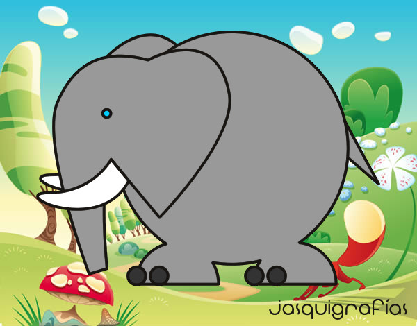 Dibujo Elefante grande pintado por perlita123