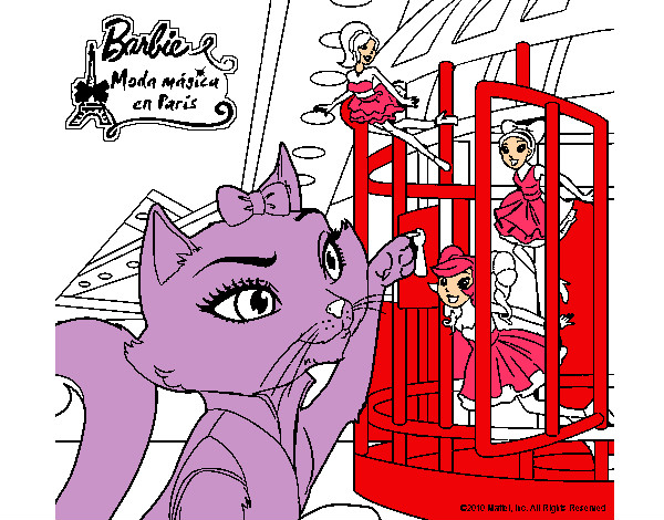 Dibujo La gata de Barbie descubre a las hadas pintado por leonelita