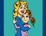 Dibujo Madre e hija abrazadas pintado por TuLokitta_