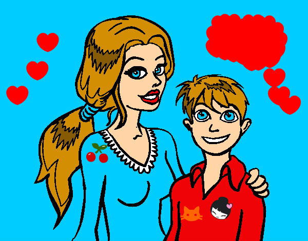 Dibujo Madre e hijo  pintado por ariadna657