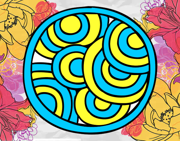 Dibujo Mandala circular pintado por flooor 