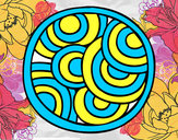 Dibujo Mandala circular pintado por flooor 