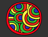 Dibujo Mandala circular pintado por Kaxi