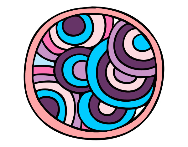 Dibujo Mandala circular pintado por vicu