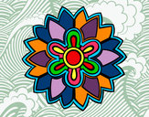 Dibujo Mándala con forma de flor weiss pintado por danaemanri