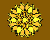 Dibujo Mándala con forma de flor weiss pintado por Kaxi
