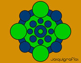 Dibujo Mandala con redondas pintado por Kaxi