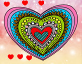 Dibujo Mandala corazón pintado por gladysls