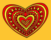 Dibujo Mandala corazón pintado por Kaxi