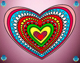 Dibujo Mandala corazón pintado por milenita12