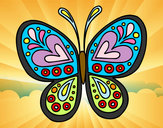 Dibujo Mandala mariposa pintado por asedio16