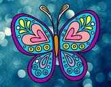 Dibujo Mandala mariposa pintado por Maybelle