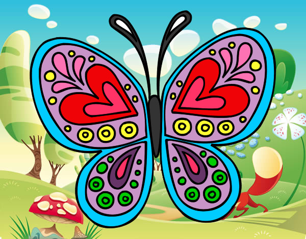 Dibujo Mandala mariposa pintado por SOFIA29