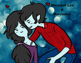 Dibujo Marshall Lee y Marceline pintado por indiralupe