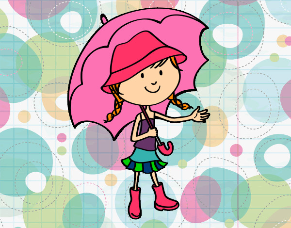 Dibujo Niña con paraguas pintado por TuLokitta_