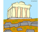 Dibujo Partenón pintado por mowglina