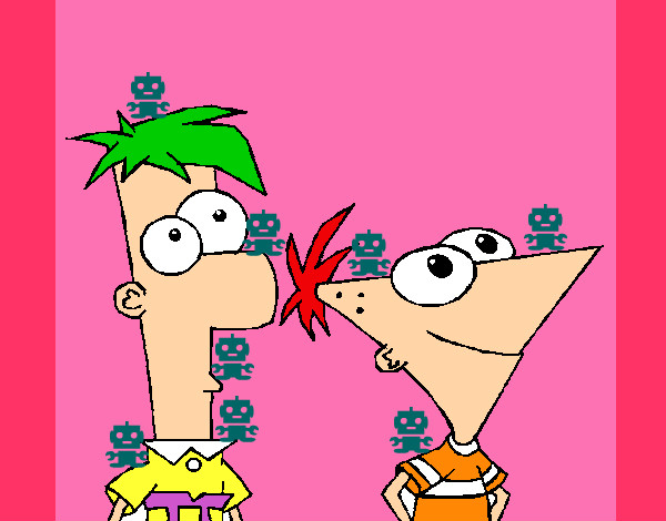 Dibujo Phineas y Ferb pintado por alexha