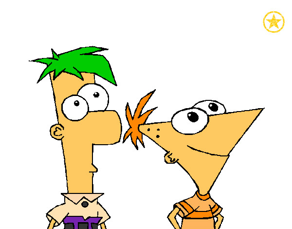Dibujo Phineas y Ferb pintado por ANYHELINA 