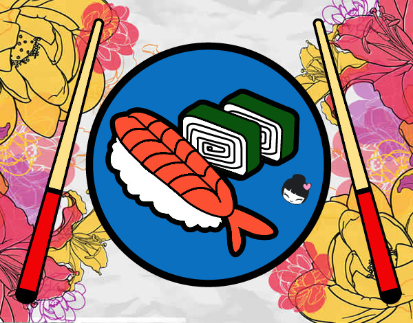 Dibujo Plato de Sushi pintado por Seirita6