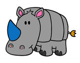 Dibujo Rinoceronte bebé pintado por POL_B