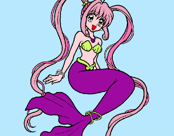 Dibujo Sirena con perlas pintado por tauro69