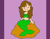 Dibujo Sirena sentada en una roca pintado por TuLokitta_
