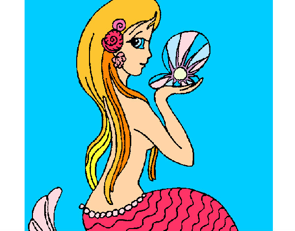 Dibujo Sirena y perla pintado por Laura16
