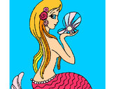 Dibujo Sirena y perla pintado por Laura16