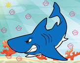 Dibujo Tiburón enfadado pintado por yepi123