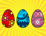 Dibujo Tres huevos de pascua pintado por jaelht