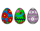 Dibujo Tres huevos de pascua pintado por lilima