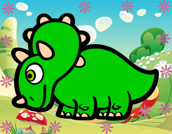 triceratops comiendo plantas