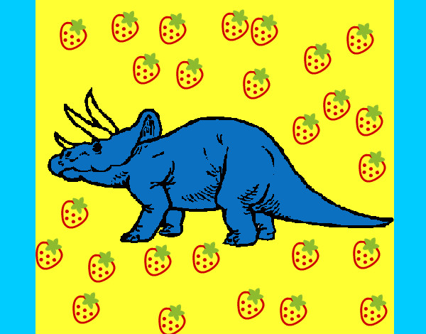 Dibujo Triceratops pintado por Popin