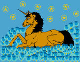 Dibujo Unicornio sentado pintado por aketzali