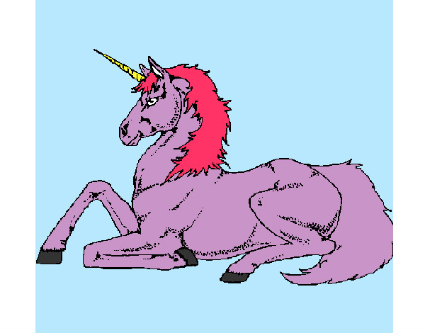 Dibujo Unicornio sentado pintado por LEYRE2005