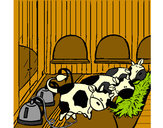 Dibujo Vacas en el establo pintado por amalia