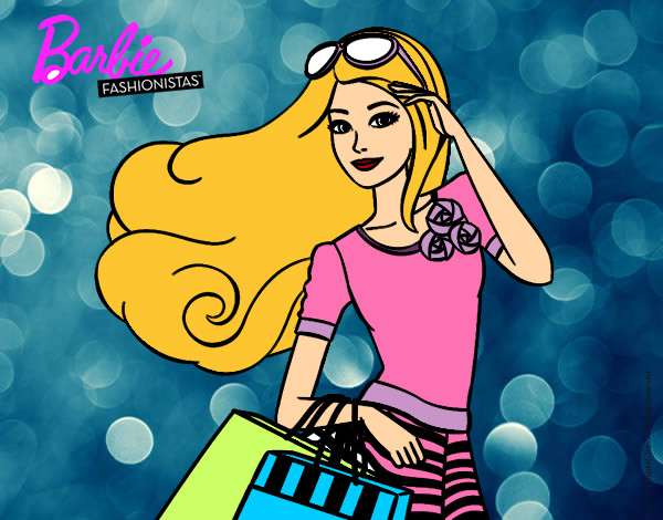 Dibujo Barbie con bolsas pintado por vanessa4
