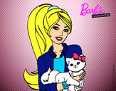 Dibujo Barbie con su linda gatita pintado por christine8