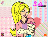 Dibujo Barbie con su linda gatita pintado por cris1D