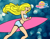 Dibujo Barbie corre al agua pintado por neni222