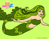 Dibujo Barbie sirena pintado por amalia