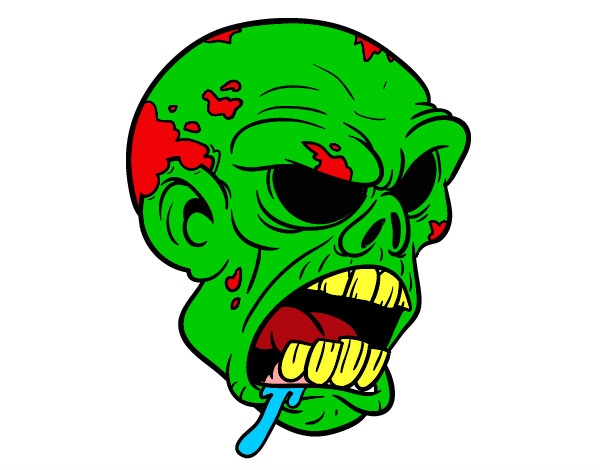 Dibujo Cabeza de zombi pintado por koski