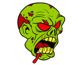 Dibujo Cabeza de zombi pintado por telly