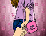 Dibujo Chica con bolso pintado por dianamb200