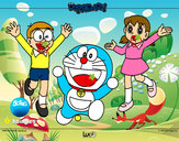 Dibujo Doraemon y amigos pintado por Marianm