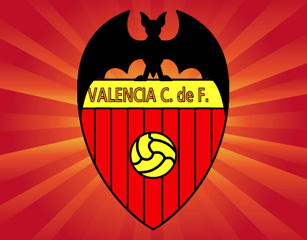 Dibujo Escudo del Valencia C. F. pintado por cheis