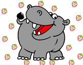 Dibujo Hipopótamo pintado por Camilita