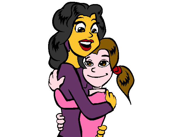 Dibujo Madre e hija abrazadas pintado por norailys 