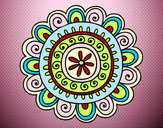 Dibujo Mandala alegre pintado por maudis