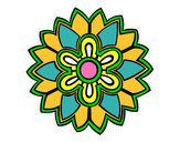 Dibujo Mándala con forma de flor weiss pintado por flooor 